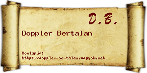 Doppler Bertalan névjegykártya
